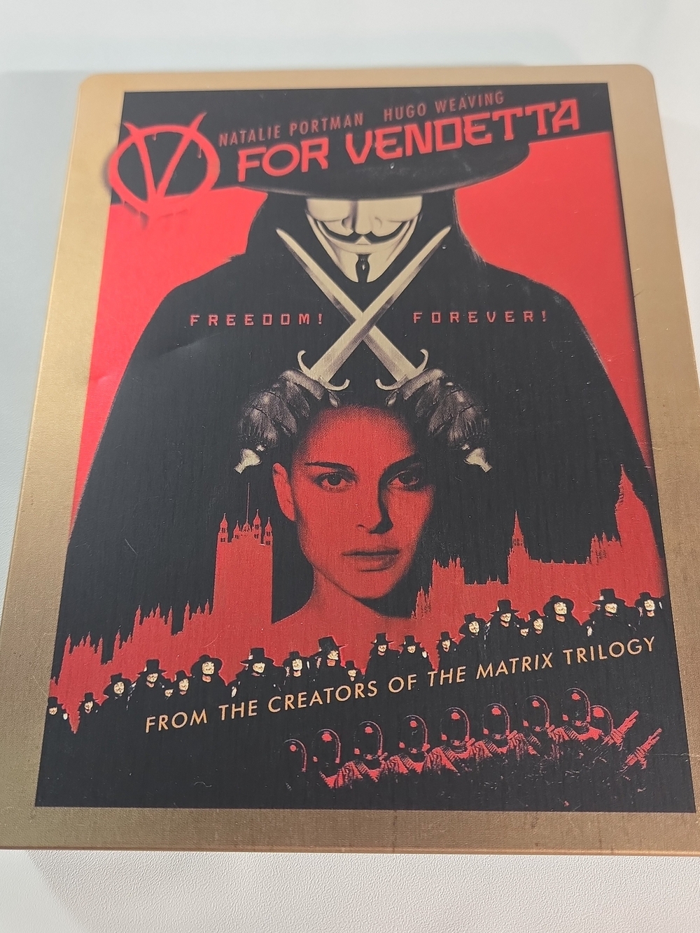 Sony V for Vendetta Steelbook - Red, Black, Gold Artwork
